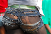 Port of Spain, Trinidad and Tobago: woman in hot pants - shorts - photo by E.Petitalot