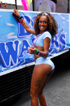 Port of Spain, Trinidad and Tobago: smiling and nice Trinidad girl during the carnival - hot pants - photo by E.Petitalot