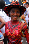 Port of Spain, Trinidad and Tobago: girl with tiger body painting during carnival - colouful body - photo by E.Petitalot