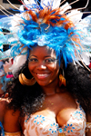 Port of Spain, Trinidad and Tobago: smiling Trinidad girl with wonderbra - carnival - photo by E.Petitalot