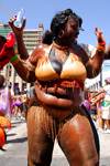 Port of Spain, Trinidad and Tobago: big woman dancing Soca at the carnival - photo by E.Petitalot