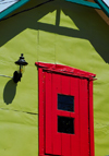 Scarborough, Tobago: strong colours of a Tobagan house - photo by E.Petitalot