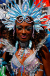 Port of Spain, Trinidad and Tobago: girl with blue gems - carnival - photo by E.Petitalot