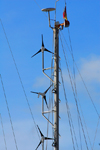 Port of Spain, Trinidad: wind generators on the mast of a sailing boat - photo by E.Petitalot