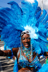 Port of Spain, Trinidad and Tobago: woman with long colorful feathers during carnival - photo by E.Petitalot