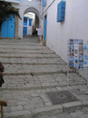 image of Tunisia - Sidi Bou Said: whitewashed alley (photo by J.Kaman)