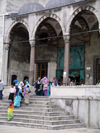 Turkey - Istanbul / Constantinople / IST: the Blue Mosque - leaving - photo by R.Wallace