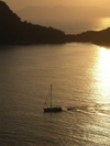 Turkey - Kas, Antalya Province - Mediterranean region - Anatolia: yacht in sunset - photo by R.Wallace