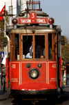Istanbul, Turkey: tram at Taksim square - Beyoglu - photo by J.Wreford