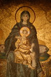 Istanbul, Turkey: Christian icon inside the Aya Sofya - the Virgin - Haghia Sophia - photo by J.Wreford