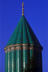Turkey - Konya / KYA : Mevlana's mausoleum - tiled tower / dergah kuppel - aqua tiled fluted dome - photo by J.Wreford