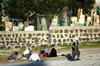 Turkey - Urfa / Edessa: people resting by the cemetery - mezarlik - photo by C. le Mire