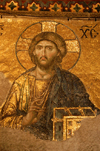 Turkey - Istanbul / Constantinople / IST: Christian icon inside the Aya Sofya - Christ Pantocrator - Deesis mosaic - South Gallery - Ayasofya Museum - photo by J.Wreford