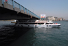 Istanbul, Turkey: boat under the Galata bridge - Golden Horn - Hali - photo by M.Torres