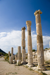 Efes / Ephesus - Selcuk, Izmir province, Turkey: tall columns of the Arcadian way - Harbor Street - situated between the Harbour Baths and the great theatre - Roman ruins - photo by D.Smith