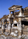 Efes / Ephesus - Selcuk, Izmir province, Aegean region, Turkey: fountain built in honour of the Emperor Trajan - the pool was 20 m long and 10 meters wide - photo by J.Fekete