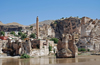 Hasankeyf / Heskif, Batman Province, Southeastern Anatolia, Turkey: rising over the Tigris river - once the border of two great Indo-European empires, the Roman and Persian, and with an Indo-European Kurdish population is now under Turkic occupation - photo by W.Allgwer