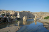 Hasankeyf / Heskif, Batman Province, Southeastern Anatolia, Turkey: the town, the Tigris river and its gorge carved in the limestone - photo by W.Allgwer