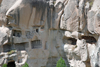 Cappadocia - Greme, Nevsehir province, Central Anatolia, Turkey: Open Air Museum - tombs carved on the cliff - photo by W.Allgwer