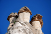 Cappadocia - Greme, Nevsehir province, Central Anatolia, Turkey: triple fairy chimney in the Valley of the Monks - Pasabagi Valley - photo by W.Allgwer