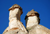 Cappadocia - Greme, Nevsehir province, Central Anatolia, Turkey: fairy chimneys against deep blue sky - Valley of the Monks - Pasabagi Valley- photo by W.Allgwer