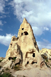Turkey - Cappadocia - Uhisar (Nevsehir province): conic mountain with caves - Unesco world heritage site - photo by J.Kaman