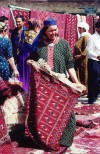 Turkmenistan - Ashghabat: Turkmen carpets at the market - rug (photo by G.Frysinger)