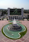 Ashgabat - Turkmenistan - fountain and World Trade Complex from above - photo by G.Karamyanc / Travel-Images.com