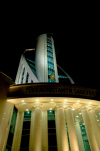 Turkmenistan - Ashghabat: MZ building - nocturnal - ministry (photo by Alejandro Slobodianik)