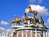Ashgabat - Turkmenistan - monument to the Turkmen national breed of horses, the Akhal-Teke / Ahalteke - photo by G.Karamyanc / Travel-Images.com