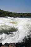 Bujagali Falls, Jinja district, Uganda: these are more catarats than real falls on the river Nile, but perfect for white water reafting - seen from the Eastern bank - in 2012 the falls were submerged by the Bujagali Dam - photo by M.Torres