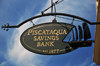Portsmouth, New Hampshire, USA: sign with boat at the Piscataqua Savings Bank - New England - photo by M.Torres
