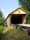 Pittsford, Rutland County, Vermont, USA: Depot Covered Bridge across Otter Creek - Town lattice truss - photo by G.Frysinger