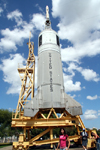 Houston (Texas): NASA's Lyndon B. Johnson Space Center - Werner von Braun's German engineering - Apollo Capsule - Rocket Park - 1601 NASA Rd. Houston, TX 77058 (photo by A.Caudron)