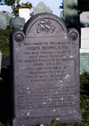 Plymouth, Massachusetts, USA: Jown Howland tomb stone on Burial Hill - pilgrim graves - cemetery - New England - photo by C.Lovell