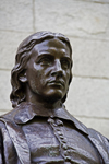 Cambridge, Greater Boston, Massachusetts, USA: statue of John Harvard, English pastor and first patron of Harvard University - photo by C.Lovell