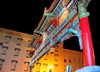 Washington, D.C., USA: Chinatown Gateway Arch - seven-roof Chinese arch designed by Alfred Liu - H Street NW - nocturnal - Friendship Archway - photo by M.Torres