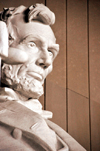 Washington, D.C., USA: Lincoln Memorial - face in contemplation - close-up - photo by M.Torres