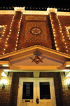 Littleton, Colorado, USA: Masonic Temple - brick faade - nocturnal - photo by M.Torres