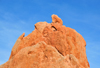 Colorado Springs, El Paso County, Colorado, USA: Garden of the Gods - 'Sleeping Gian' - old man's head silhouette - red sandstone, after which the state is named - photo by M.Torres
