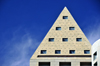 Denver, Colorado, USA: Denver Public Library - pyramid roof with fake fenestration - deep blue sky - photo by M.Torres