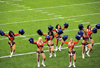 Denver, Colorado, USA: Invesco Field at Mile High football stadium - Denver Broncos Cheerleaders - pom-pom girls do their routine - photo by M.Torres