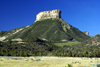 Mesa Verde National Park, Montezuma County, Colorado, USA: large mesa with green slopes - view from the park entrance - photo by A.Ferrari
