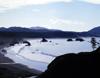 Pacific coast (Oregon): rocky beach - backlighted view of Cannon Beach - photo by J.Fekete