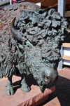Golden, Jefferson County, Colorado, USA: buffalo sculpture on Ford Street - photo by M.Torres
