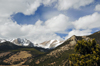 Rocky Mountain National Park, Colorado, USA: peaks seen from the Horseshoe Park area - Cumulus clouds - photo by M.Torres