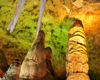 Carlsbad Caverns, Eddy County, New Mexico, USA: Hall of Giants / Big Room - column, large stalagmites, stalactites and a ceiling covered in soda straws - speleothems - cave formations - photo by M.Torres