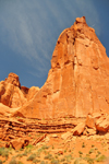 Arches National Park, Utah, USA: Park Avenue trail - red sandstone tower - western wall of the canyon - photo by M.Torres