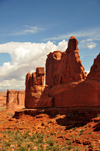 Arches National Park, Utah, USA: Park Avenue trail - rock wall along the eastern side of the canyon - photo by M.Torres