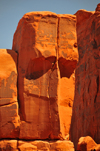 Arches National Park, Utah, USA: Park Avenue trail - megalith head - Easter Island statue - eastern wall of the canyon - photo by M.Torres